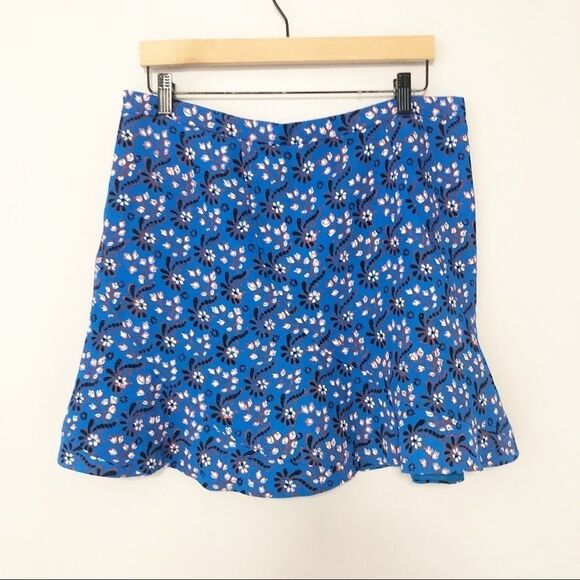 J. Crew Flounce skirt blue floral print sz 12 - Picture 5 of 8